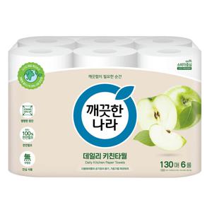 데일리 키친타올 그린패키지 130매 6롤