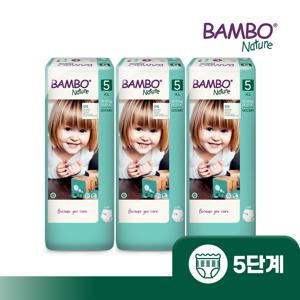 밤보그린 아기 기저귀 5단계 팬티형 대용량 1박스38매입x3팩