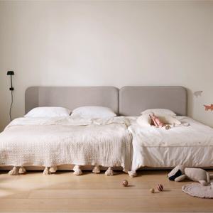 쿠시노 코지 저상형 패밀리침대 프레임(패브릭,Q+S)