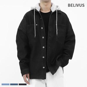 빌리버스 남자 청자켓 BCN035 데님 후드 남방 탈부착 아우터