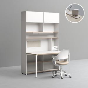 1400폭 6단 책상세트 (콘센트형,조명+도어형) + 링고/올라운드/아이블 의자