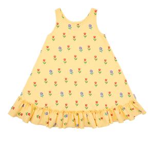 [키즈]옐로우플라워프릴민소매원피스잠옷_BU42UJ416