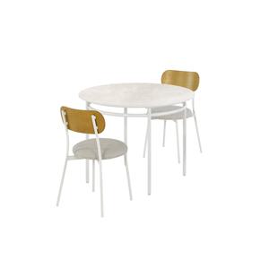 비엔나 세라믹 원형식탁 2인세트 100cm_체어2EA (컬러 택1)