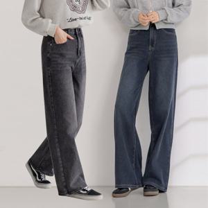 3단 기장 스판 와이드 밴딩 데님 팬츠 여성청바지 5컬러 S~2XL