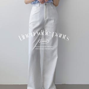 [브리치]  / 나노브 린넨 뒷밴딩 와이드 팬츠 P0LC1072