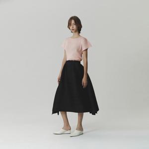 [무케] 몽플리쎄_여성 가로 주름 플리츠 밴딩 롱 스커트 (2colors) 주름옷 주름스커트