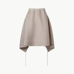 [무케] 몽플리쎄_여성 가로 주름 플리츠 밴딩 미니 스커트 (베이지) 주름옷 주름스커트