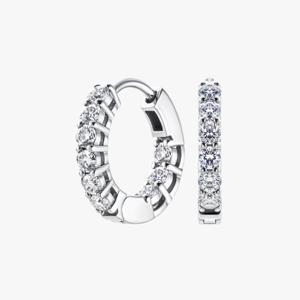 14K 랩그로운다이아몬드2mm 이터니티 후프 귀걸이