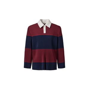 [무케] _공용 플리츠 스트라이프 럭비 셔츠 (레드) 3size 주름옷 프렌치룩