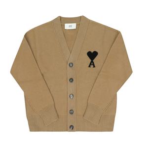 [명품] 26SS  남성 빅 하트 로고 브이넥 울 가디건 브라운 UKC367 018 288
