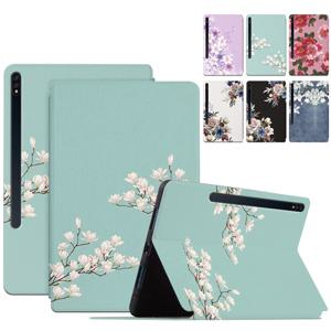 갤럭시탭S11 S10 S9 S8 울트라 14.6 호환 플라워 프린팅 케이스