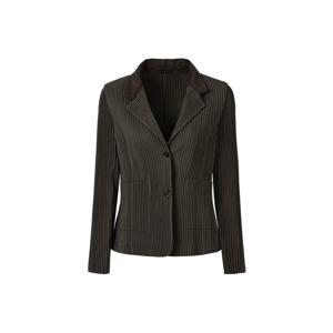 [무케] _여성 코듀로이 배색 포멀 플리츠 자켓 (브라운) 주름옷 프렌치룩