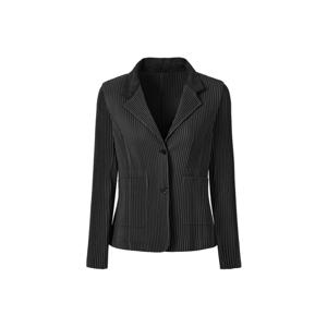 [무케] _여성 코듀로이 배색 포멀 플리츠 자켓 (블랙) 주름옷 프렌치룩