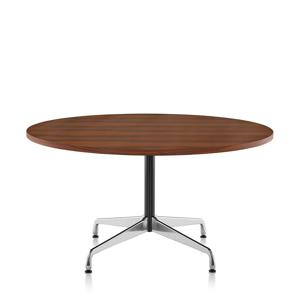 임스 컨퍼런스 테이블 라운드 다크브라운 월넛-블랙-알루미늄 세그먼티드 베이스 2사이즈