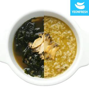 [전복미역국 1팩 (250g 3인분)+전복죽 1팩 (200g 2인분)] 물만 넣고 바로 끓이면 완성