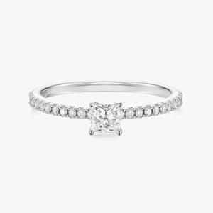 [3번]14K 랩그로운다이아몬드 프린세스컷2.5부 파베 반지