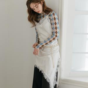 언발란스 슬릿 레이스 슬립 원피스