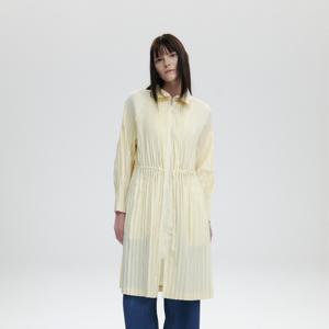 [무케] _여성 사파리 롱 플리츠 점퍼 (아이보리) 간절기 주름 자켓 플리츠 아우터