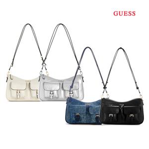 [게스][본사직영] 캐씨_KASSIE 데님 투포켓 숄더백 (4COLOR)