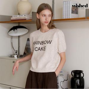 정상가 59000원ㅣ 라운드넥 레터링 포인트 반팔 니트 (WICCNT005)