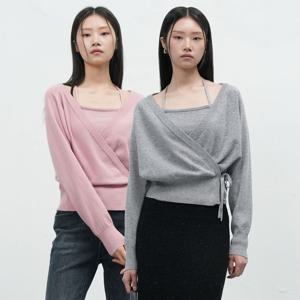 레이어드 랩 가디건 세트 3COL / WBE4L04533