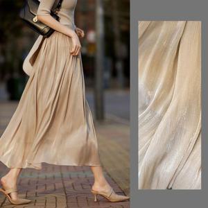 [오노마] ONM G126836_새틴밴딩 주름롱치마 광택플리츠 A라인스커트 (32102178)