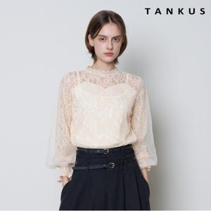 정상가 69000원ㅣ페미닌 레이스 시스루 긴팔 블라우스 (TX3BL019L0)