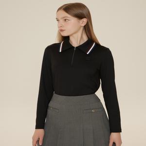 헤지스 골프 여성 [[24FW]] HWTS4C612BK [가격인하]블랙 여성 하프집 슬림핏 카라티