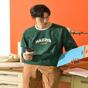 헤지스 골프 [[24FW]] HUTS4C991E3 [ONLINE EXCLUSIVE][Afterhours캡슐] 그린 남성 우븐 맨투맨(세미오버