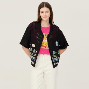 [최초가 259000] 포인트 자수 니트 블라우스_BABL09441BK