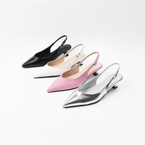 신난다슈 여성 슬링백 힐 4cm 여자 스틸레토 슬링백 구두 샌들 펌프스 FL251497