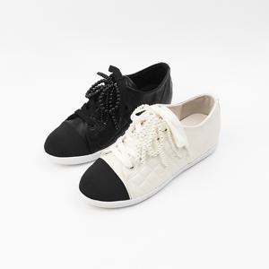 신난다슈 여성 스니커즈 운동화 3cm 발편한 리본 플랫 단화 슈즈 퀼팅MRO257128