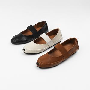 여성 플랫 슈즈 발편한 메리제인 로퍼 슬립온 단화 소가죽 LD266406