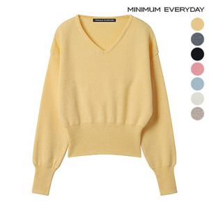 정상가 69000원ㅣ 에브리데이]브이넥 크롭 긴팔 니트 (EB1KT017D)