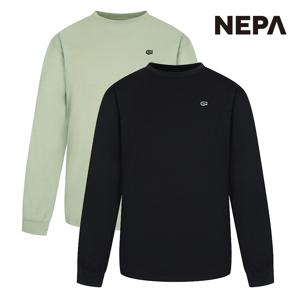 공용 피싱 그래픽 긴팔 라운드 티셔츠 (루즈핏)_7JC5366