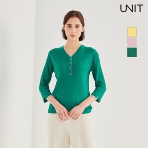 [본사직영]유닛 슬림V넥 골지니트 ZHOUF-2KVN27