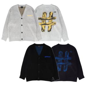 빈트릴 공용 페인팅 해시태그 오버핏 가디건 BA224CD001