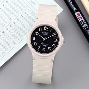 MQ-24UC-8B 저소음 비비드베이지 수험생 수능 남녀공용 우레탄 시계 c