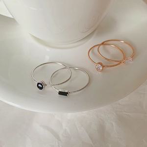 [브리치]  / 실버925 오닉스 실반지 은반지 세트