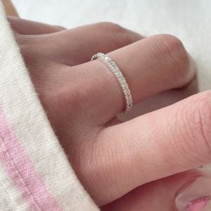 [브리치]  / 실버925 크리스탈 큐빅 2mm 가드링 레이어드 반지