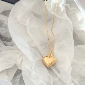 [브리치]  / 실버925 미니 통통하트 팬던트 롱목걸이