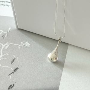 [브리치]  / 실버925 물방울 팬던트 뱀줄 체인 은목걸이