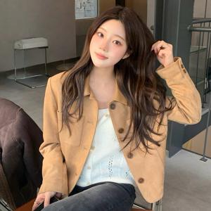 [정가279,000]카라배색 스웨이드 크롭자켓 OH5XJ1690