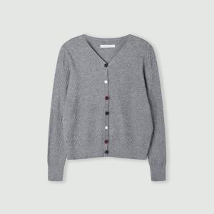 칼라버튼 레이스 짜임 가디건_CD6SD621