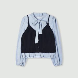 뷔스티에 리본 블라우스 SET_CC6SB720