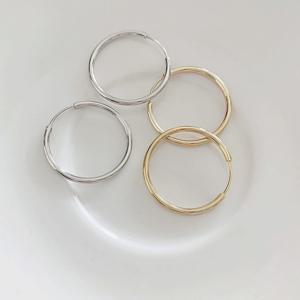 [브리치]  / 데일리 심플 슬림 파이프 원터치 링귀걸이 2컬러