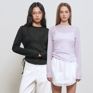 셔링 롱슬리브 티셔츠 [4COL] / GF2LTS517