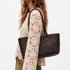 [최초가429,000]콰드로 스몰 소가죽 위빙 숄더백_PCBG260203