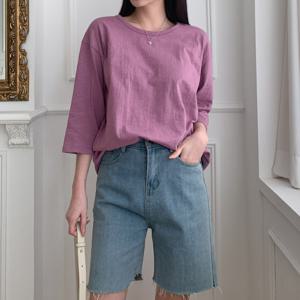 슬라브 8부 여자 티셔츠