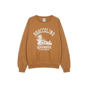 남녀공용 BROCCOLINO 크루넥 맨투맨 다이드 머스타드 FG-BROCCOLINO